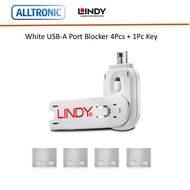 Lindy  USB-A Port Blocker Lock White  P/N:  40454 Pack of 4pcs USB-A Blocker + 1Key / Alltronic Comp