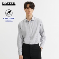 DAPPER เสื้อเชิ้ตแขนยาว EASY CARE ลายตาราง ทรง Regular Fit สีดำ