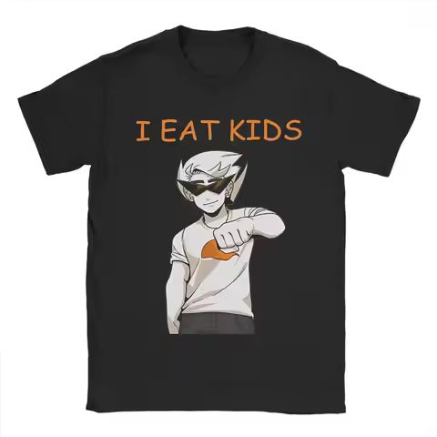 Awesome Dirk Strider eats kids T-Shirt for Men Round Collar Pure Cotton T Shirts Short Sleeve Tees P