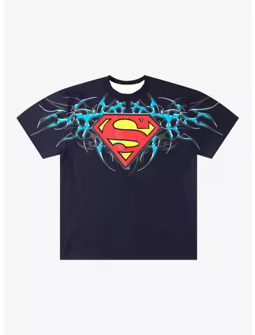 2026 New Superhero Superman Theme T-Shirt Movie Anime Maillot Superman Symbol T-Shirt Summer Fashion
