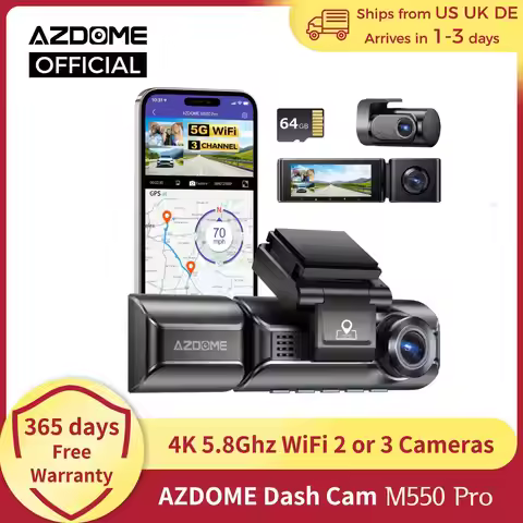 AZDOME 4K Dash Cam M550 Pro Built-in 5.8Ghz WiFi GPS Car DVR Upgrade AZDOME M550 Night Vision Parkin
