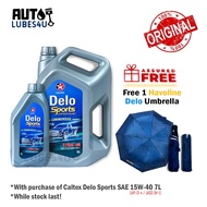 Caltex Delo Sports Semi Synthetic 15W40 6L+1L (FOC Foldable Umbrella) - Caltex Diesel Engine Oil