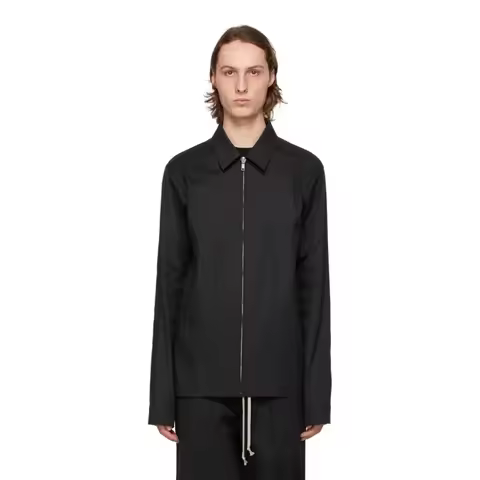 24ss High Street Rick Men's Jackets Classic Solid Black Zipper Owens Jacket New Style Hot Sale Commu