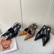 Saint Laurent SS25 YSL High Heel Sandals - Metallic Buckles for Women