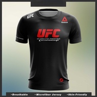 UFC X Reebok Ultra Fine Fiber Red Sweatshirt 2024 New Men Sport Outdoor Jersey Quick Drying Breathabilit T-shirt