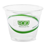 ECO PRODUCTS GreenStripe Clear Compostable 9oz PLA Plastic Cups, Case of 1000, Disposable Renewable 