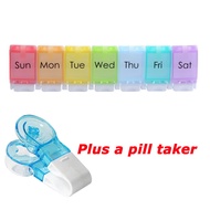 Rainbow Weekly Pill Organizer 2 Times A Day Large Daily Pill Box With Easy Push Button Design BPA-Fr