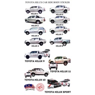 Toyota Hilux 2.5cc / 3.0cc Body Sticker Original Design Side Body Sticker Side Body Lining Sticker