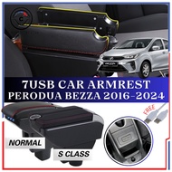 Perodua Bezza 2016 - Present Armrest Adjustable 7 USB Port Charging With Red Line Rehat Tangan