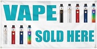 Vinyl Banner Sign Vape Sold Here #1 Business Outdoor Marketing Advertising Black - 24inx60in, 4 Grom