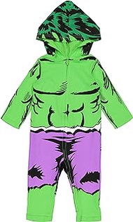 Marvel Avengers The Hulk Baby Boys' Zip-Up Hooded Costume Coverall (0-3 Months)