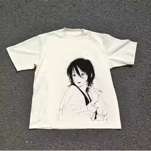 Summer Boys Girls Kyomoto line drawing T Shirt Kids Baby Youth Men Women Tee Top Novelty Streetwear