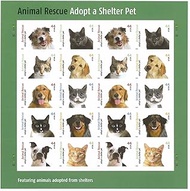 Animal Rescue Sheet of Twenty 44 Cents Stamps Scott 4451-60 By USPS