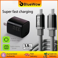 BlueWow 33W GaN Fast Charger PD Quick Charging With Fast Charging Cable Type C to Type C Cable【1.5m】