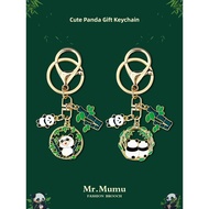 Cute Panda Keychain Creative Chengdu Souvenir Travel Pendant Handmade Student Small Gift Metal Mater