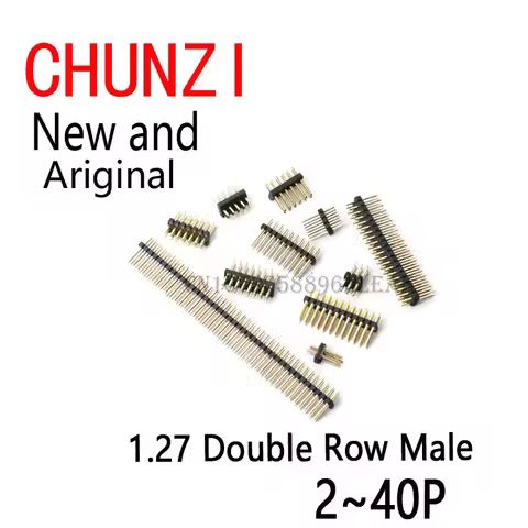 1.27MM Double Row Male 2~40P Breakaway PCB Board Pin Header Connector Strip Pinheader 2*3/4/5/6/7/8/