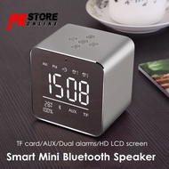 MINI WIRELESS BLUETOOTH SPEAKER LED MIRROR ALAM CLOCK FM RADIO STEREO BASS SPEAKER