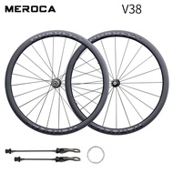 MEROCA | ชุดล้อถนนคาร์บอนไฟเบอร์สำหรับยางเปิด 700C พร้อมเบรกขอบล้อ