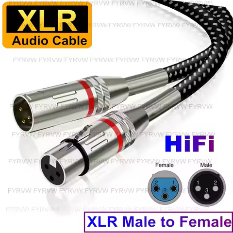 XLR Cable XLR Microphone Cable Male to Female XLR Cannon Extension Cable Balanced Speaker Sound Cabl