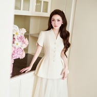 Jani Top | H.I.U Fashion high-end Peplum designed women's shirt | HIU design luxury lady's 2-layer w