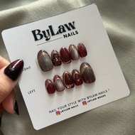 [ BYLAW.NAILS ] Deep Brown Red Nails | PREMIUM FAKE NAILS | PRESS ON NAILS | False nails | FAKE NAIL