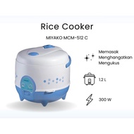MAGIC COM RICE COOKER MIYAKO 1.2 Liter 1.2L MCM-612 C 612C 512C MCM-512 ANTI-Rust ANTI-Dent 3 in 1