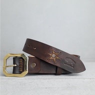 Genuine Leather Belt Vegtan Style Men's Leather Belt Men's Genuine Leather Belt Leather Buckle