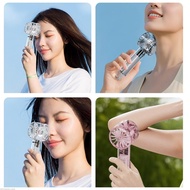 SV Transparents Mini Semiconductor Ice Cooling Hand Fan With Fast Chill Effect For Travel And Daily 