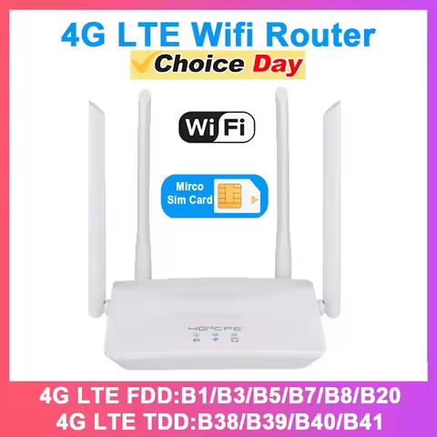 KuWFi 4G LTE CPE Router 300Mbps Wireless Home Router 3G 4G SIM 2.4G Wifi Router RJ45 WAN LAN Wireles