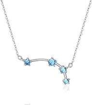 925 Sterling Silver Blue CZ Astrology 12 Constellation Horoscope Sign Astrology Zodiac Star Aries Ne