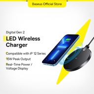 Baseus 15W Wireless Charger For iPhone 13 12 Pro Max LED Digital Display Induction Fast Wireless Cha
