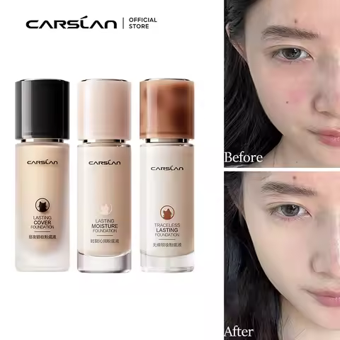 CARSLAN Liquid Foundation Concealer Matte Moisture Oil Control Long-lasting Full Coverage Whitening 
