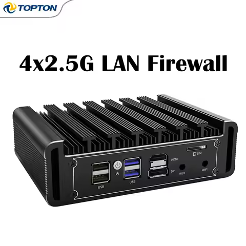 Fanless Firewall Mini PC Intel N150 8505 Core i7 i5 i3 2.5G i226-V Industrial Computer J6412 J5005 6