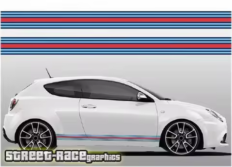 For x2 Alfa Romeo Martini racing stripes 001 vinyl graphics stickers Giulietta Mito