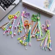 WURIMH924YYI Braided Rope Keychain, Colorful Handmade Acrylic Striped Webbing Keychain, Fashion Y2K 