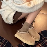 |Sand Color 36, 37, 38 Genuine Leather Cowhide Warm Snow Boots|Zero Code