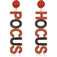Anting-anting Halloween Hocus Pocus Boderier dengan Batu Permata Berkilauan, Anting-anting Gantung H