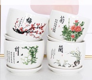 Chinese Design Ceramic Flower Vase / White Flower Pot / Pasu Seramik / Pasu Bunga / Pasu Pokok 陶瓷花盆