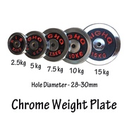 Weights Plates Chrome 2.5kg, 5kg, 7.5kg, 10kg