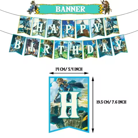 The Zeldaes Tears of The Kingdom Party Decoration Flagging Balloon Children's Birthday Party Greetin