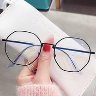 Trendy Blue Blocking Glasses Women Anti Blue Light Computer Eyeglasses Oversized Metal Frame