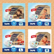 Pampers Drypers Wee Wee Dry M52/L44/XL36 Drypers Pampers Bayi 4 pax/1 box