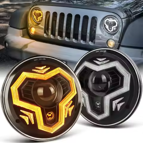 POVTOR Anti-glare H6024 Headlight Assemblies for Jeep Wrangler JK JKU TJ LJ CJ Mazda Miata Chevy For