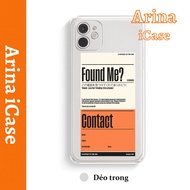 Found me square border iphone case 7/7plus/8/8plus/x/xr/xs/11/12/13/14/pro/max/plus/promax Arina iCa