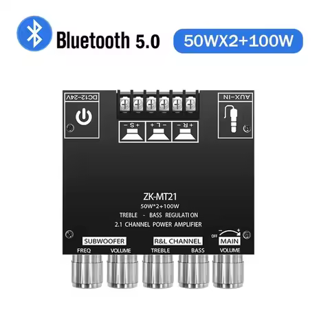 ZK-MT21 Channel Bluetooth 5.0 CS8673E 2.1 Subwoofer Amplifier Board 50W X 2+100W Power Audio Stereo 