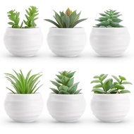 Rose 6 Plants Succulents Artificial Potted Plants Bedroom Small Fake Plants Living Room Shelf Bathro