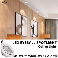 H2 Super Bright 3W / 5W / 7W LED Recessed Eyeball Spotlight Round LED Downlight Spotlight Spot light