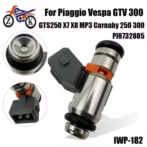 IWP-182 Motorcycle Fuel Injector For Piaggio Vespa GTV300 GTS250 X8 X7 MP3 Carnaby BV Beverly Gilera
