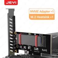 JEYI PCIe to NVMe Adapter With Aluminum SSD Heatsink Cooler, 64Gbps M.2 ssd Gen4 PCIe 4.0 X4 X8 X16 