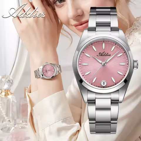 ADDIES 31mm Watches For Woman Stainless Steel Japan GM12 Quartz Wristwatch Sapphire Mirror BGW9 Lumi
